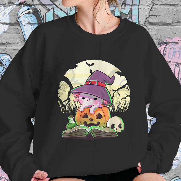 Cute Axolotl Halloween Costume Pumpkin Pastel Goth Graphic Design Printed Casual Daily Basic Sweatshirt Gifts for Her