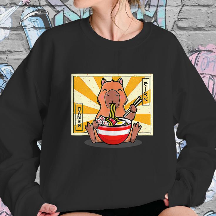 Cute Capybara Eating Ramen Funny Animal Anime Manga Sweatshirt Gifts for Her