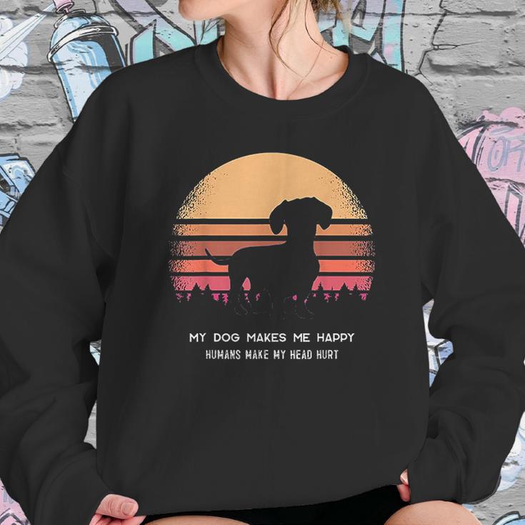 Dachshund Twilight Vintage Pine Tree Sweatshirt Gifts for Her