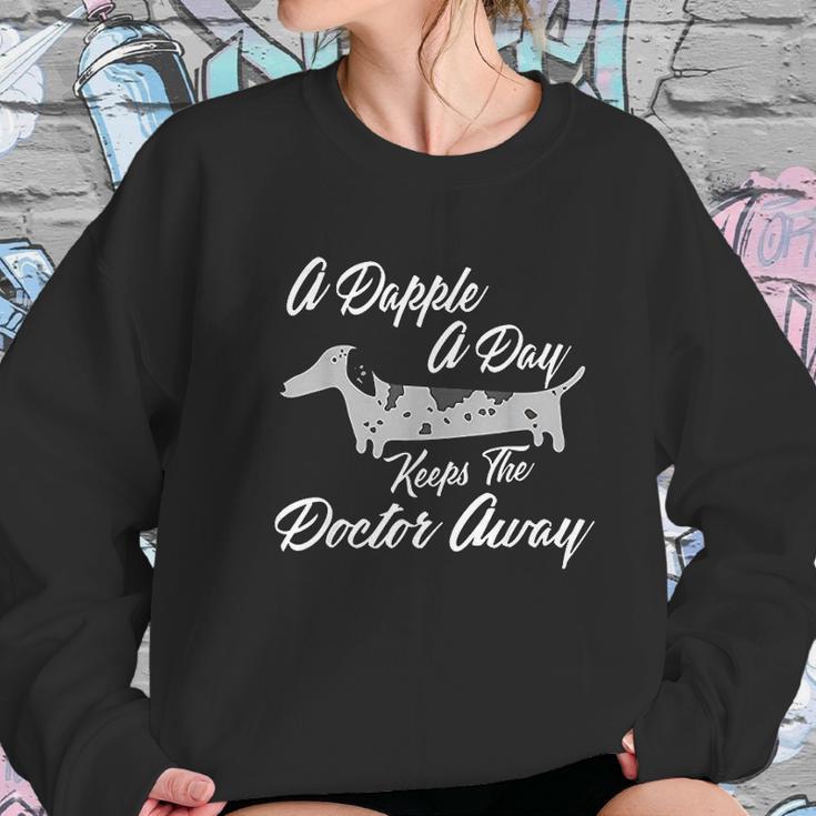 A Dapple A Day Keep The Doctor Away Dachshund Dog Sweatshirt Gifts for Her