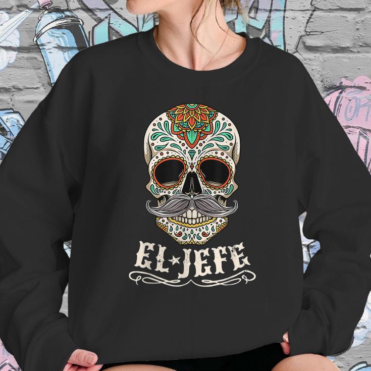 Day Of The Dead Mexico El Jefe Boss Sugar Skull Halloween Sweatshirt Gifts for Her