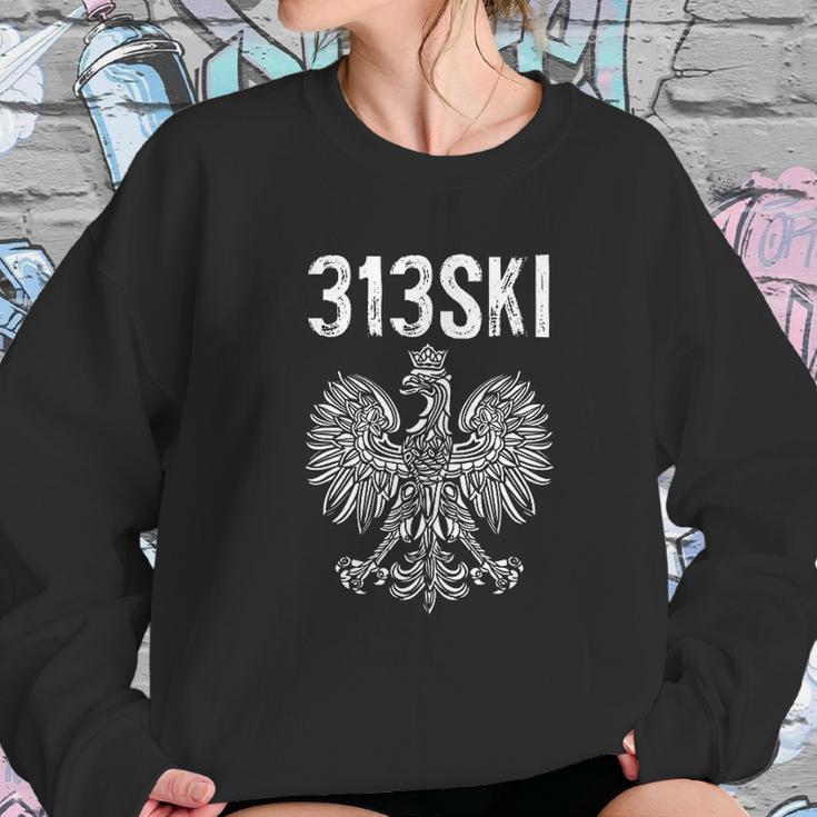 Detroit Michigan Area Code 313 Polish Pride Sweatshirt Gifts for Her