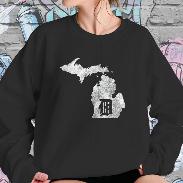 Detroit Michigan Motor City Midwest D Mitten Sweatshirt Gifts for Her