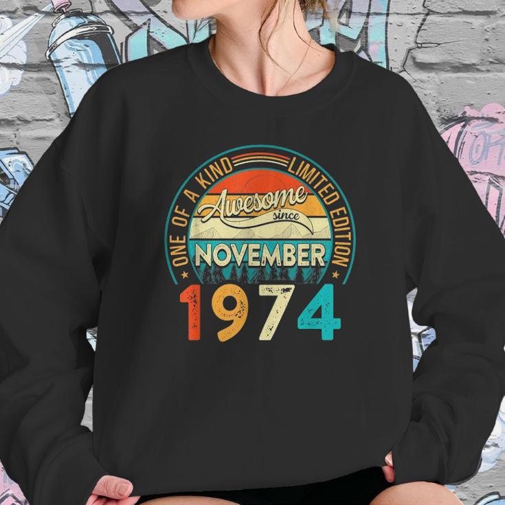 Distressed Vintage Awesome Since November 1974 47 Years Old Sweatshirt Gifts for Her