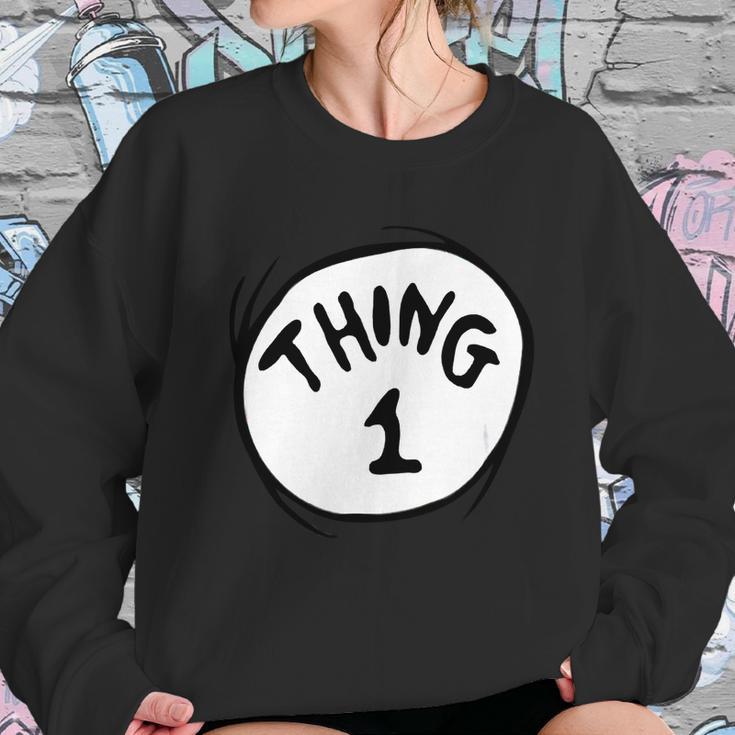 Dr Seuss Thing 1 Emblem Red Sweatshirt Gifts for Her