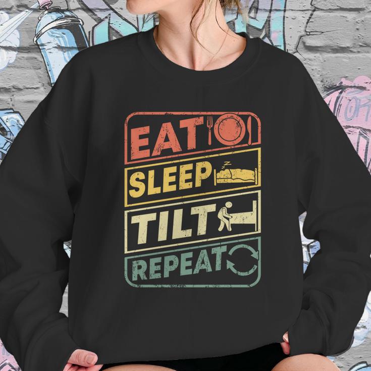 Eat Sleep Tilt Repeat Retro Game Lover Design Arcade Pinball Gift Sweatshirt Gifts for Her