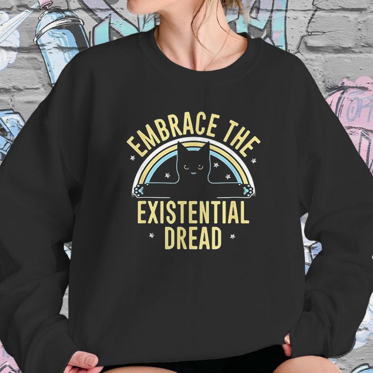 Embrace The Existential Dread Funny Cat Sweatshirt Gifts for Her