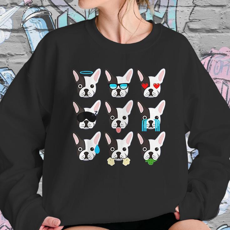 Emoji Boston Terrier Dog Face Sweatshirt Gifts for Her