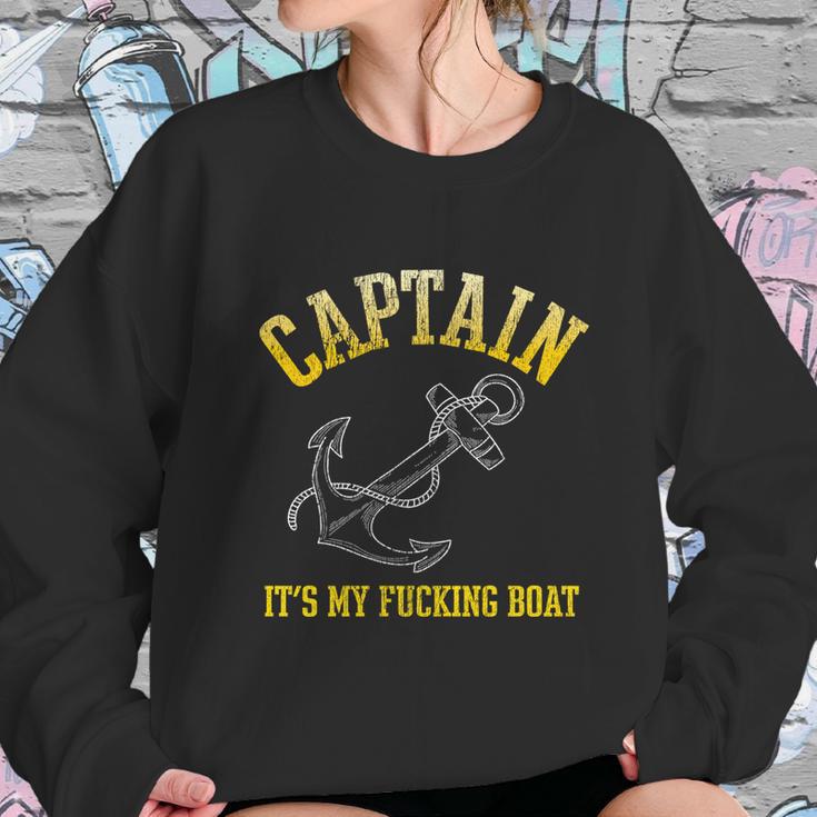 Faded Funny Gift Its My Fucking Boat Funny Gift Yacht Rock Party Boat Captain Me Sweatshirt Gifts for Her