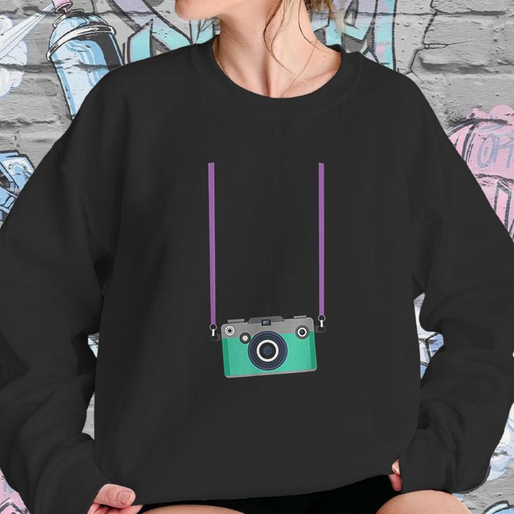 Fake Tourist Camera Graphic Sweatshirt Gifts for Her