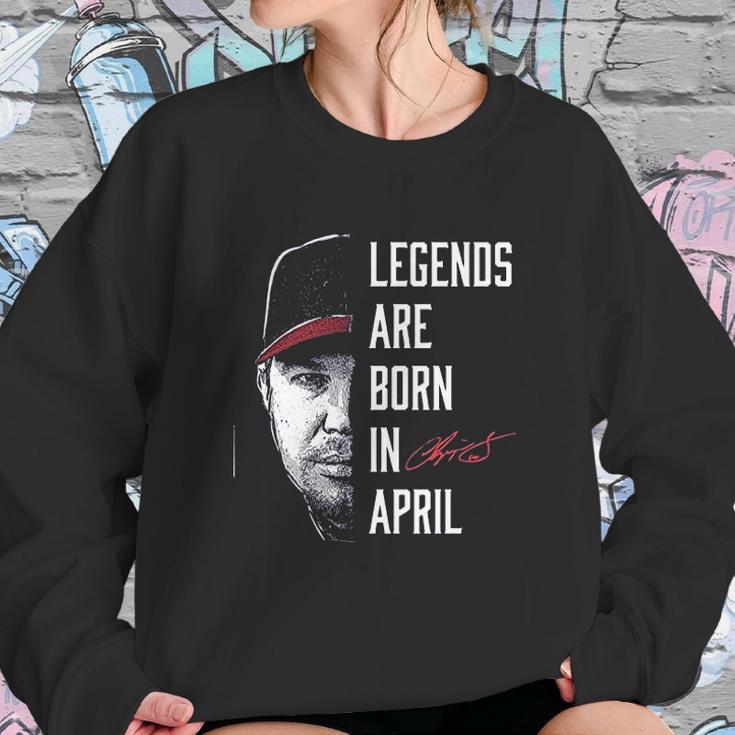 Fanprint Chipper Jones Legends Are Born In April Sweatshirt Gifts for Her