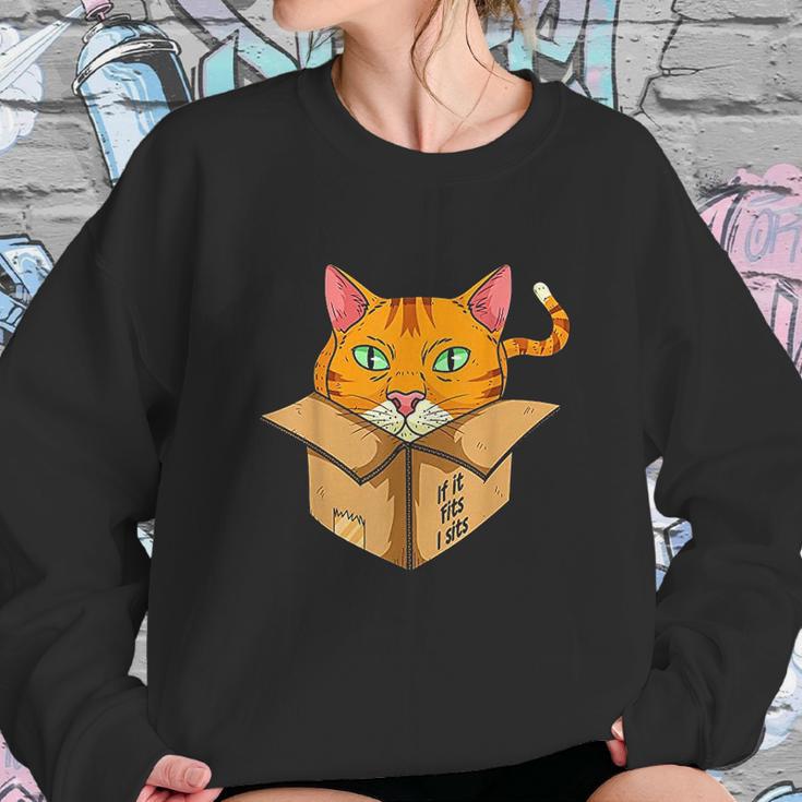 If It Is Fits I Sit Cat Box Funny Quote Sweatshirt Gifts for Her