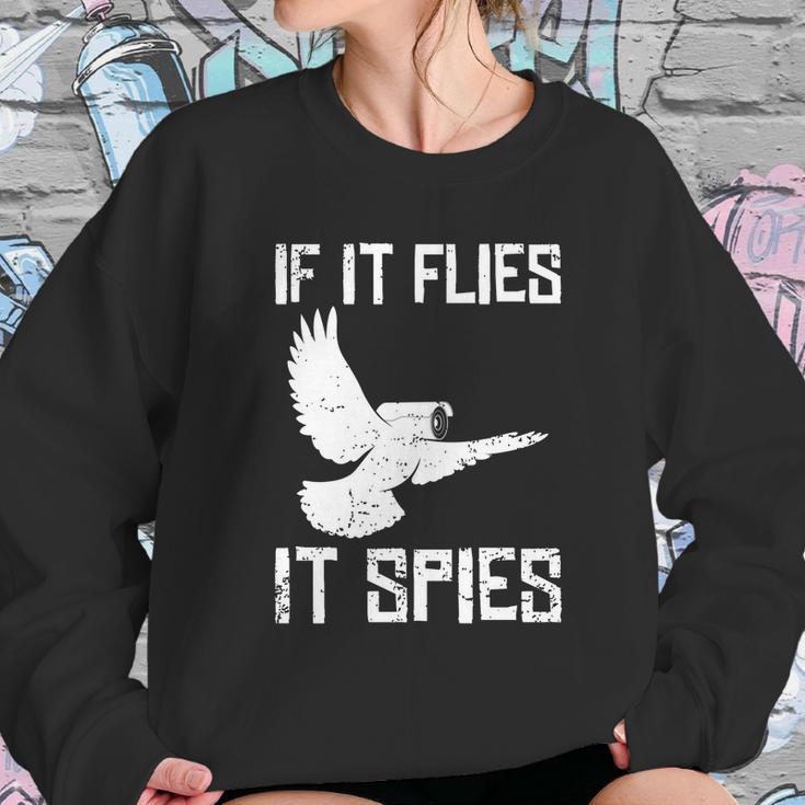 If It Flies It Spies Conspiracy Theory Birds Aren’T Real Gift Graphic Design Printed Casual Daily Basic Sweatshirt Gifts for Her