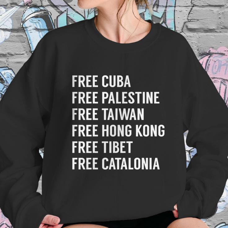 Free Cuba Palestine Taiwan Hong Kong Tibet Catalonia Gift Sweatshirt Gifts for Her