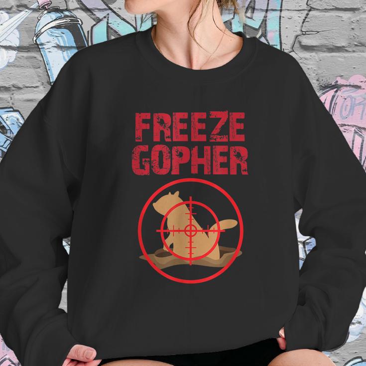 Freeze Gopher Hunting Funny Gopher Hunter Graphic Design Printed Casual Daily Basic Sweatshirt Gifts for Her