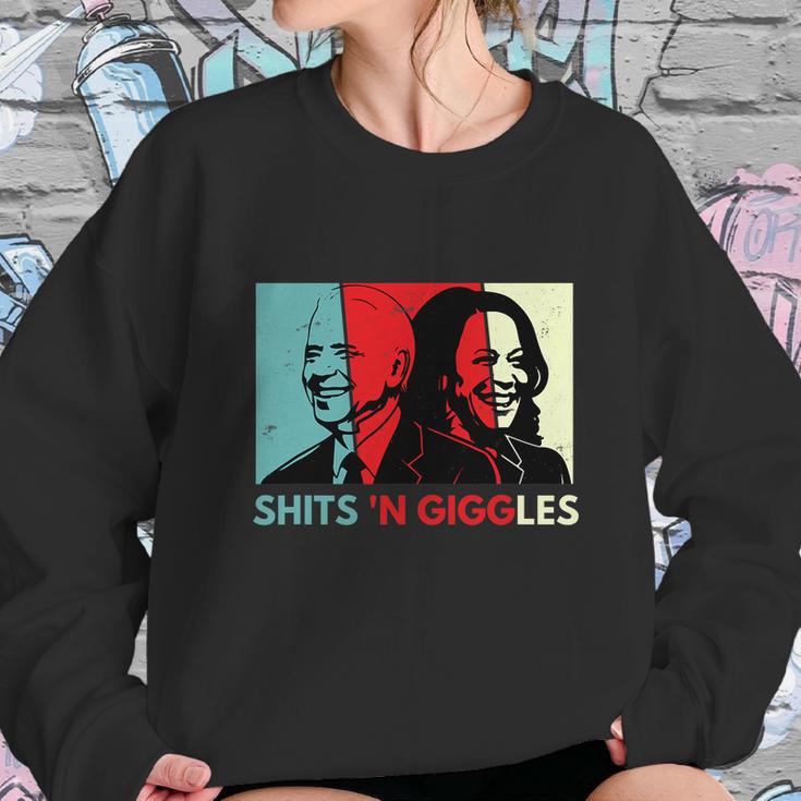 Funny Anti Biden Harris Shits N Giggles Political Gift Graphic Design Printed Casual Daily Basic Sweatshirt Gifts for Her