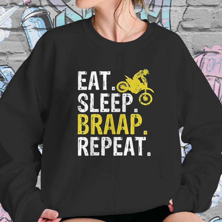 Funny Eat Sleep Braap Repeat Braap Dirt Bike Sweatshirt Gifts for Her