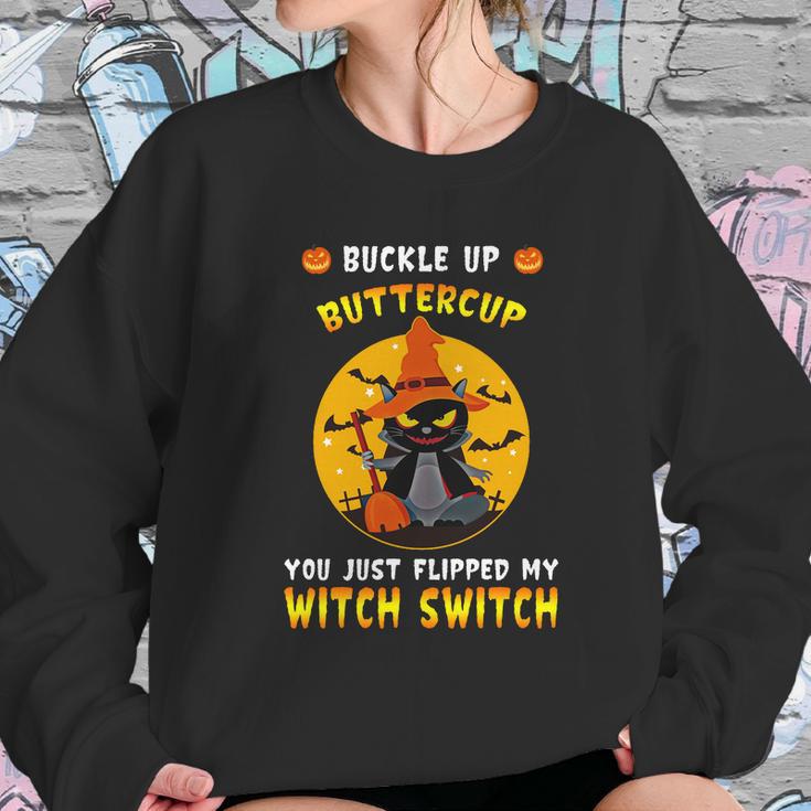 Funny Halloween Cute Halloween Buckle Up Buttercup You Just Flipped My Switch Sweatshirt Gifts for Her