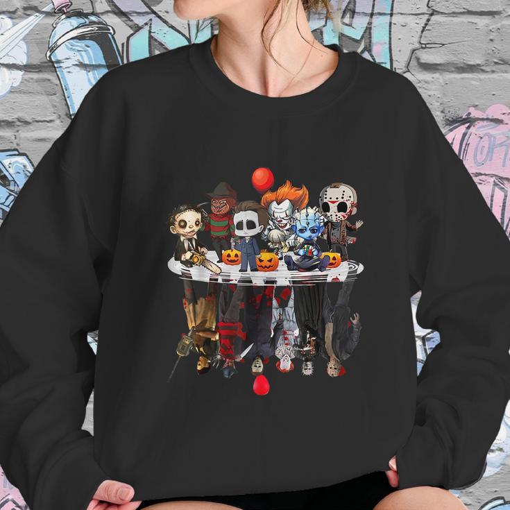 Funny Halloween Cute Halloween Cute Horror Movie Chibi Character Water Reflect Sweatshirt Gifts for Her