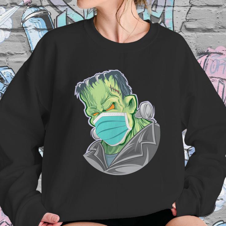 Funny Halloween Frankenstein Pandemic Virus Mask Sweatshirt Gifts for Her