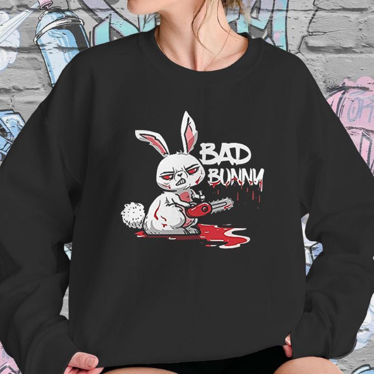 Funny Horror Rabbit Halloween Gift Evil Bad Bunny Sweatshirt Gifts for Her