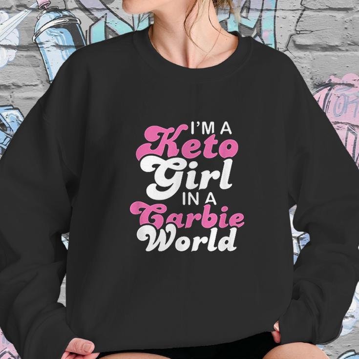 Funny Ketogenic Diet Keto Girl Carbie World Sweatshirt Gifts for Her