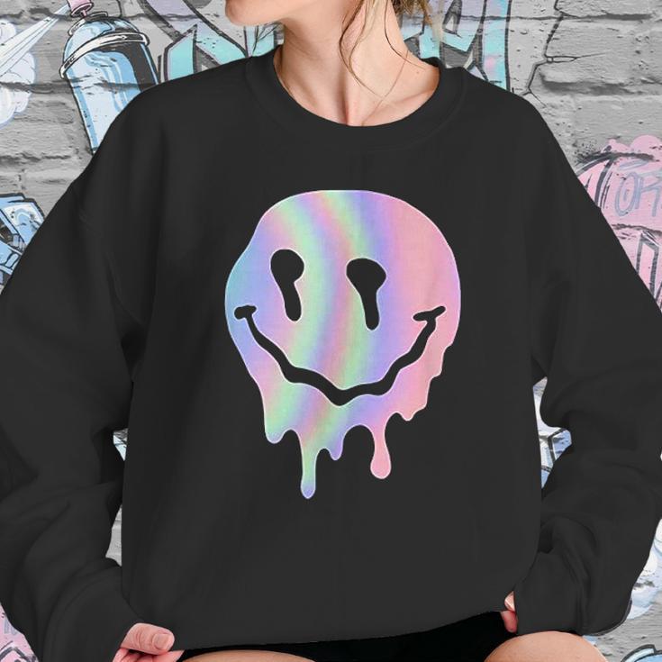 Funny Melted Acid Smiley Face Psychedelic Sweatshirt Gifts for Her