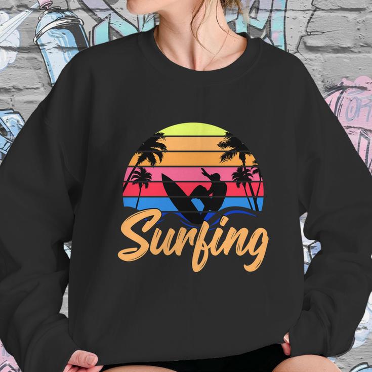 Funny Retro Surfing Logo Sweatshirt Gifts for Her