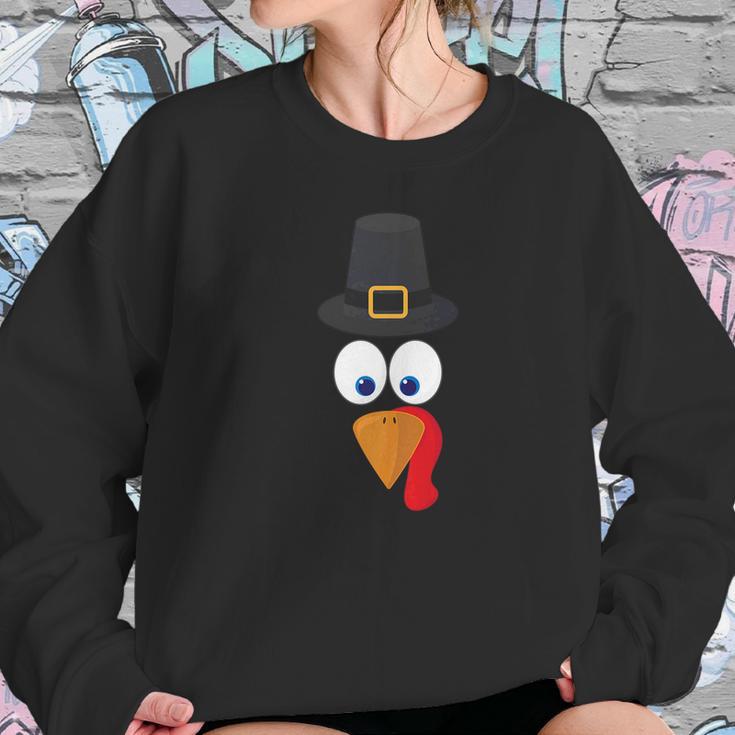 Funny Thanksgiving Turkey Face Party Gift Sweatshirt Gifts for Her