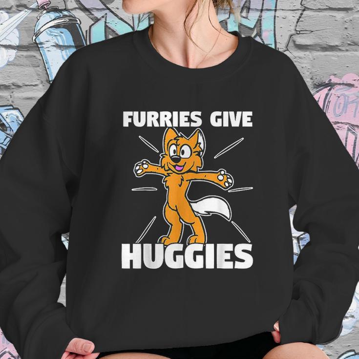 Furry Fandom Furries Give Hugs Sweatshirt Gifts for Her