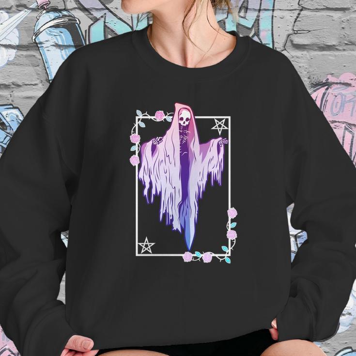 Ghost And Roses Wiccan Kawaii Pastel Goth Occult Emo Alternative Classic Sweatshirt Gifts for Her