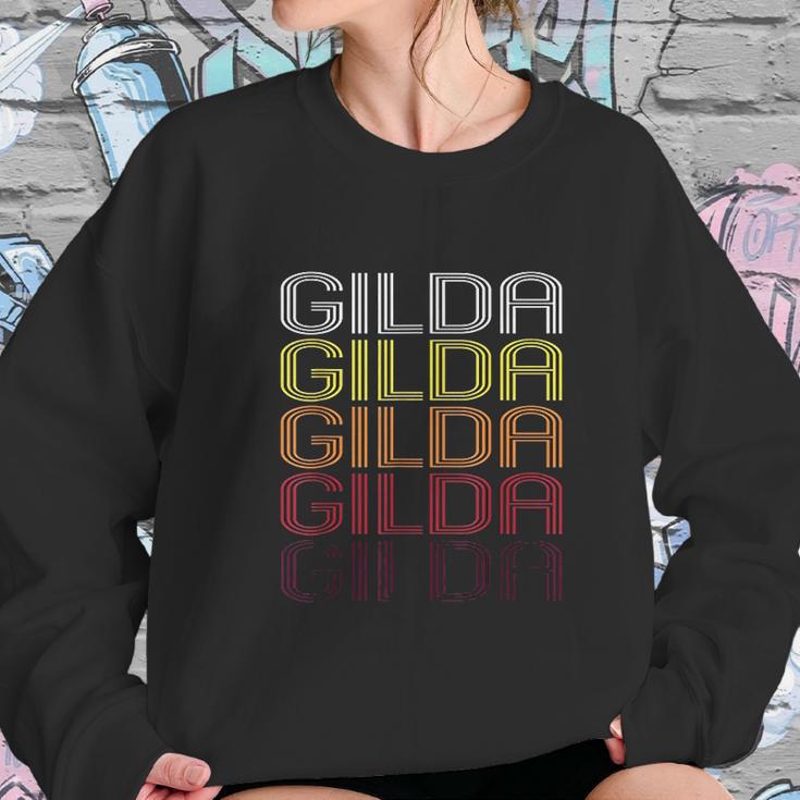 Gilda Retro Wordmark Pattern Vintage Style Sweatshirt Gifts for Her