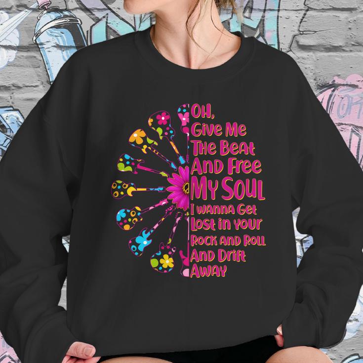 Give Me The Beat Hippie Guitars Sweatshirt Gifts for Her