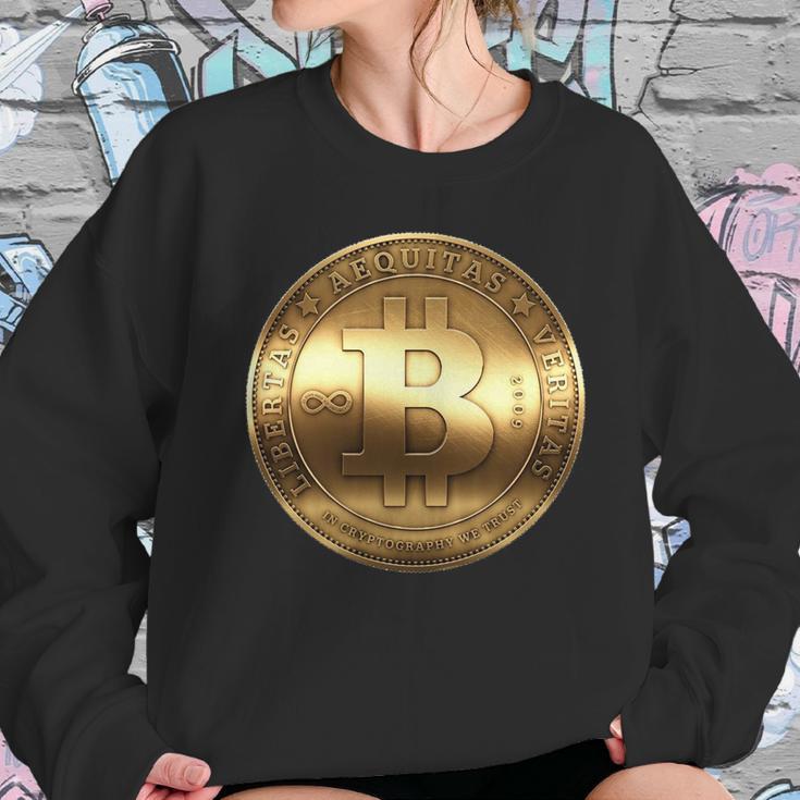 Gold Bitcoin Crypto Currency Sweatshirt Gifts for Her