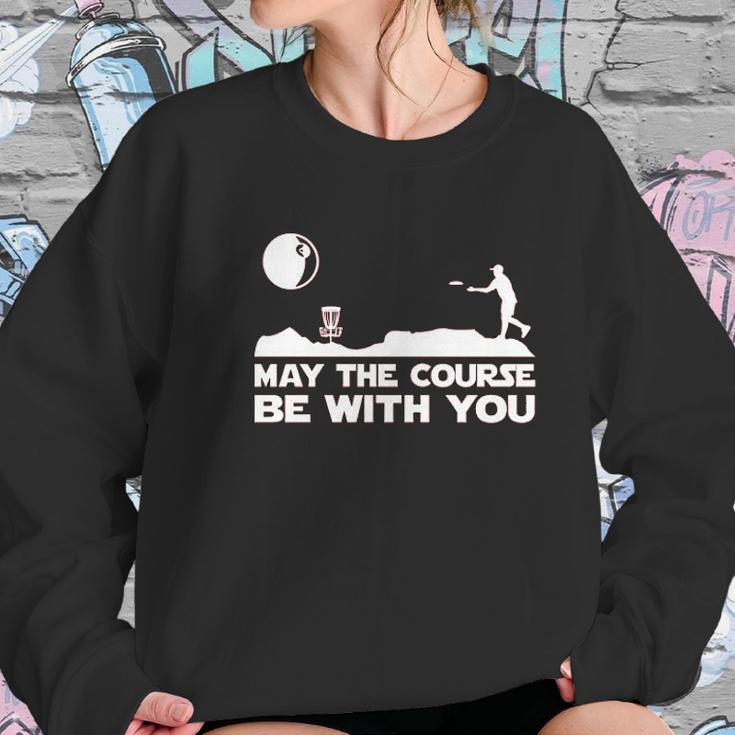 Guerrilla May The Course Be With You Funny Disc Golf Movie Sweatshirt Gifts for Her