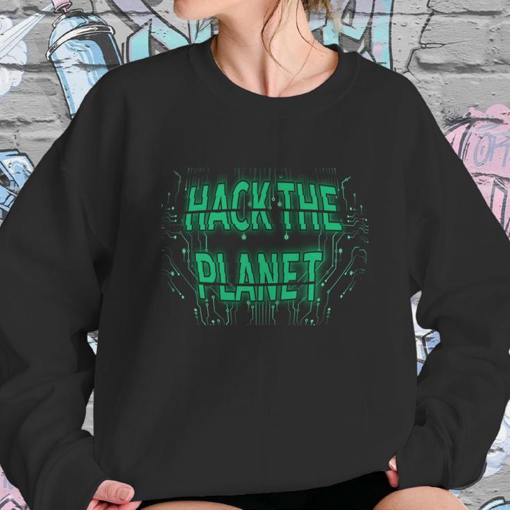 Hack The Planet Gift Great Gift For Computer Hackers Coders Gift Graphic Design Printed Casual Daily Basic Sweatshirt Gifts for Her