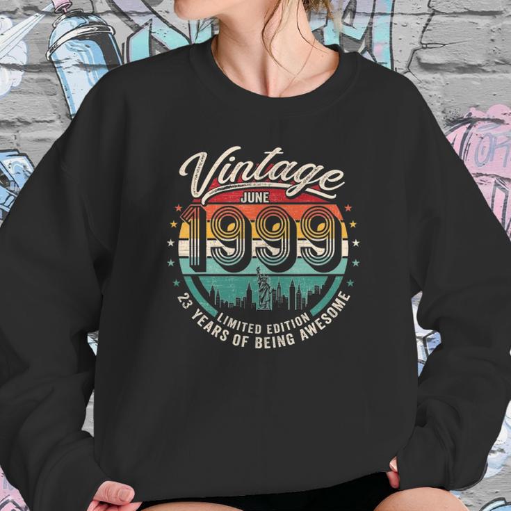 Happy 23Rd Birthday Vintage June 1999 23 Years Old Sweatshirt Gifts for Her