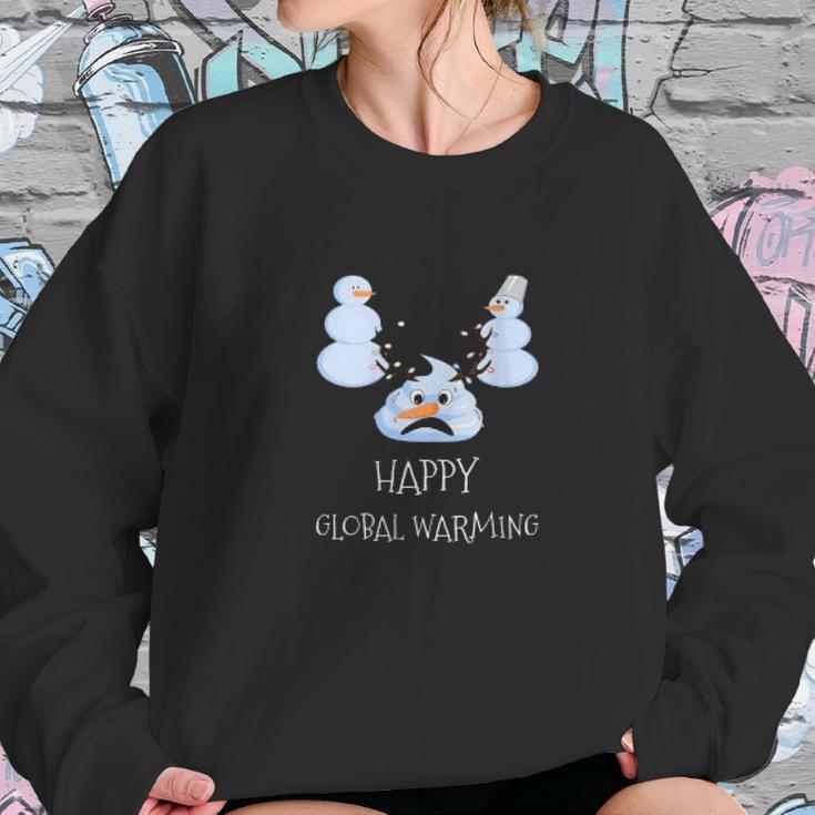 Happy Global Warming Snowmen Emoji Climate Change Sweatshirt Gifts for Her