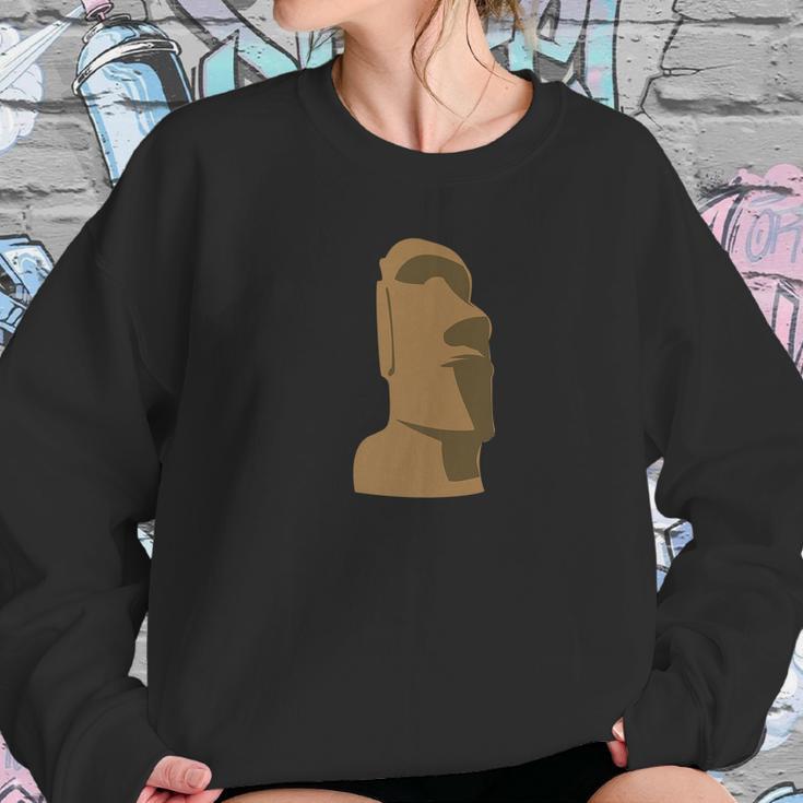 Hawaiian Luau Brown Moai Easter Island Tiki Gif Sweatshirt Gifts for Her