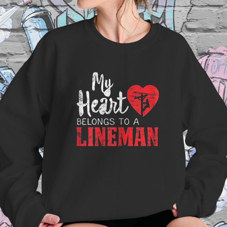 My Heart Belongs To A Electric Cable Lineman Sweatshirt Gifts for Her