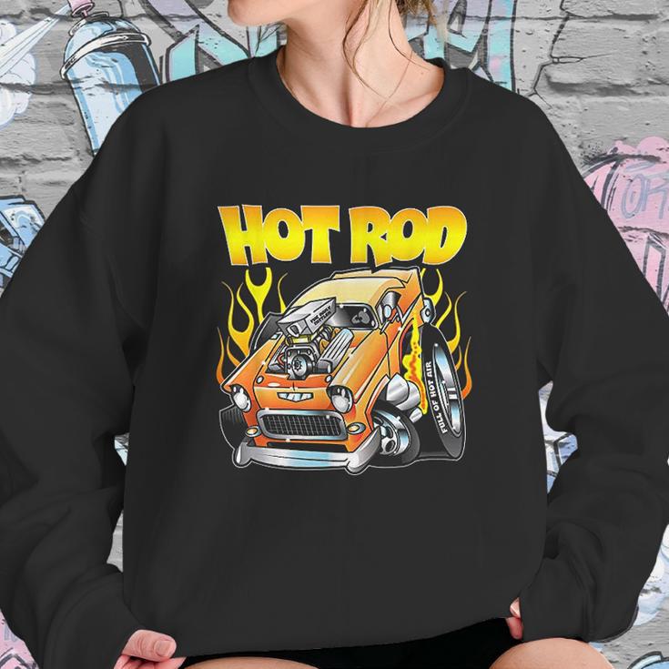 Hot Rod 55 Gasser Blown Jacked Up Flames Car Sweatshirt Gifts for Her