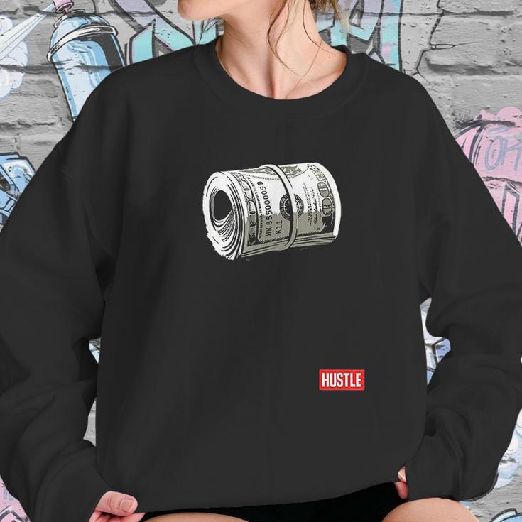 Hustle Hundred Dollar Bill Mo Money By Zany Brainy Sweatshirt Gifts for Her