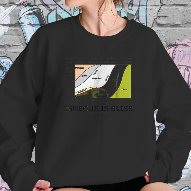 Igneous Is Bliss Geology Rock Geek Humor Sweatshirt Gifts for Her