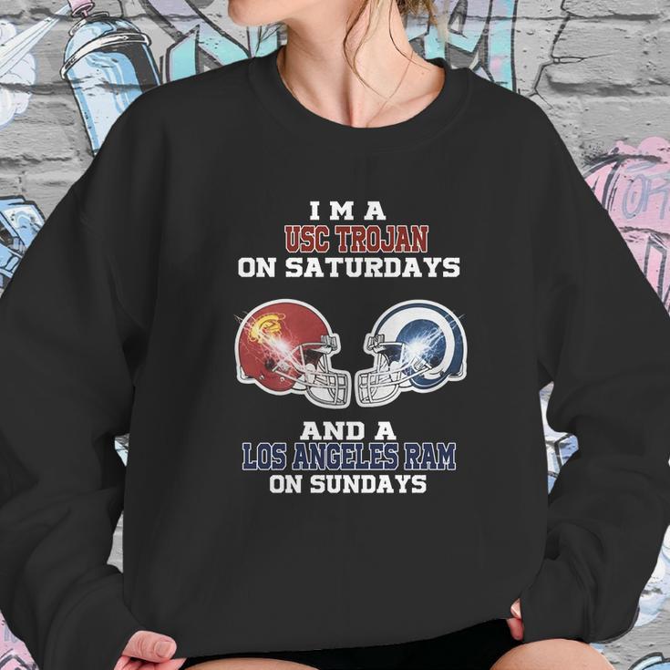 I’M A Usc Trojan On Saturdays And A Los Angeles Ram On Sundays Shirt Sweatshirt Gifts for Her