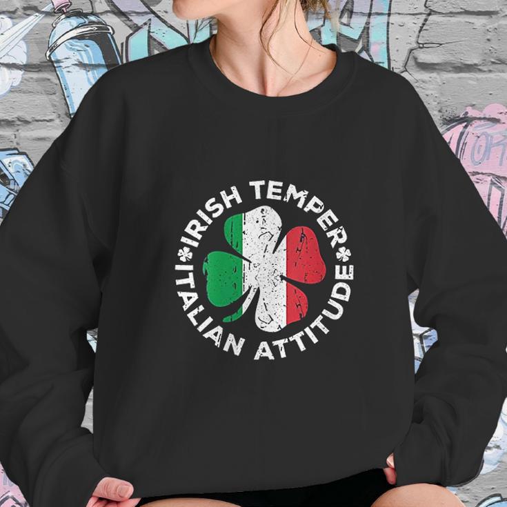 Irish Temper Italian Attitude St Patricks Day Gift Sweatshirt Gifts for Her