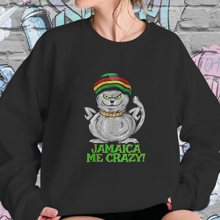 Jamaica Me Crazy Top Funny Gift Jamaican Reggae Music Cat Sweatshirt Gifts for Her