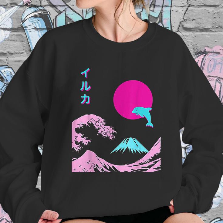 Japanese Dolphin Sweatshirt Gifts for Her