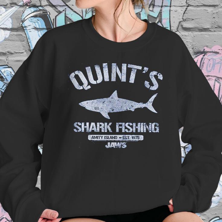 Jaws Distressed Quints Shark Fishing Royal Heather Sweatshirt Gifts for Her