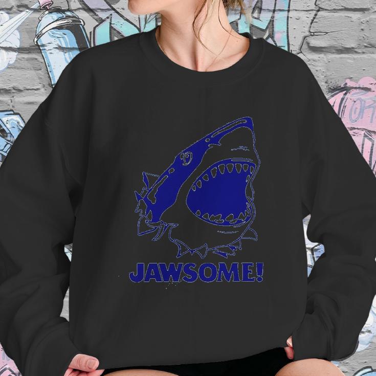 Jawsome Funny Jaws Shark Saying Slogan Pun 80S Sweatshirt Gifts for Her