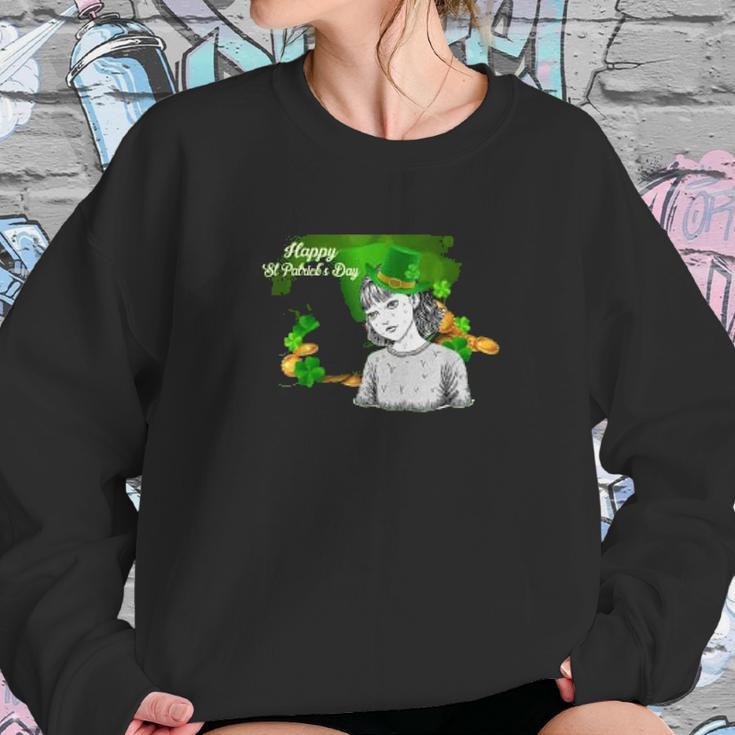 Junji Ito Manga Character Tomie Happy St Patricks Day Art Sweatshirt Gifts for Her